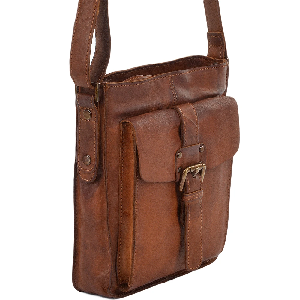 Mens Small Vintage Leather Travel Bag Rust : 7993 - Image 2