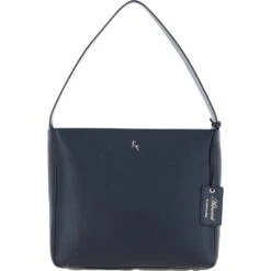 Real Leather Hobo Shoulder Bag Cotswold Navy: 64202