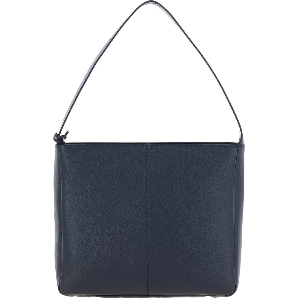 Real Leather Hobo Shoulder Bag Cotswold Navy: 64202 - Image 3