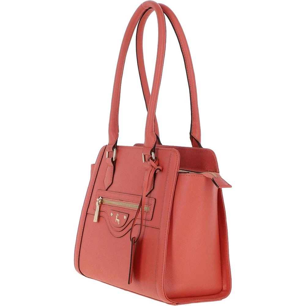 Saffiano Leather Tote Handbag Salmon: 62646 S - Image 2