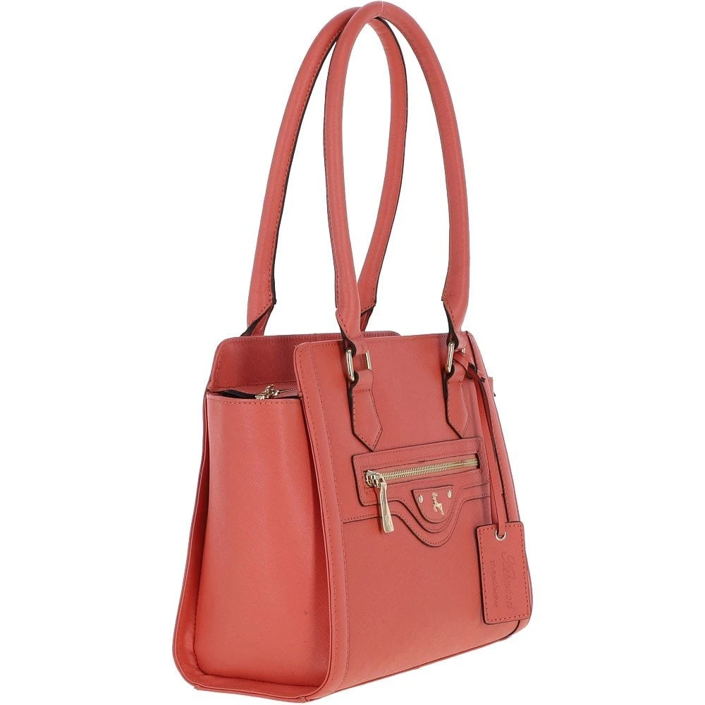 Saffiano Leather Tote Handbag Salmon: 62646 S - Image 4