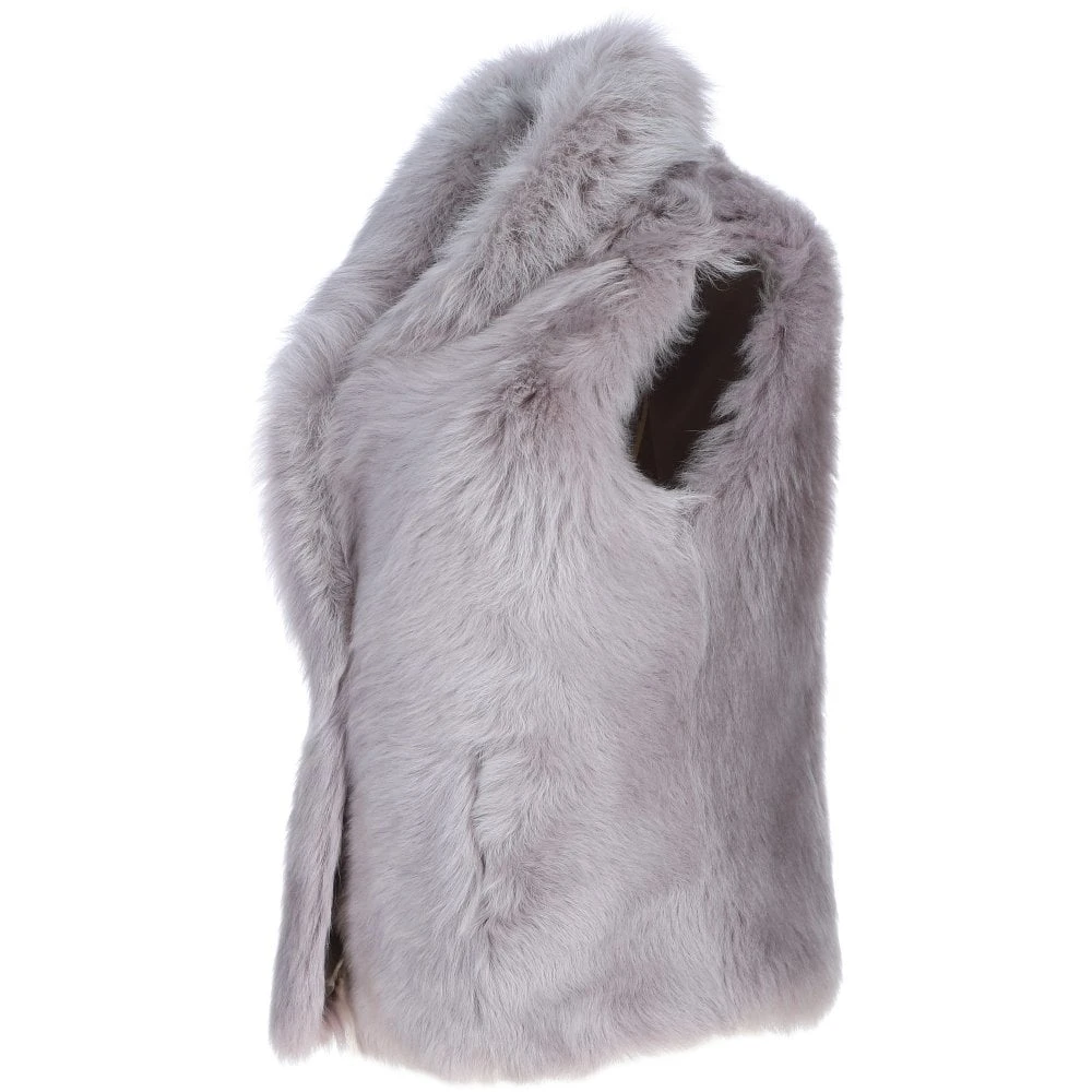 Sheepskin Oversized Gilet Lilac: Cc Gillet - Image 2