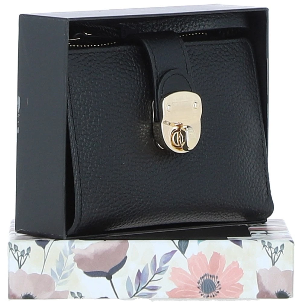 Small Ladies Leather Purse Black: 32047 - Image 2