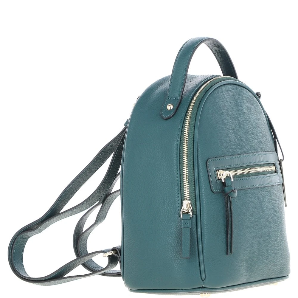 Small Leather Backpack Green: Z-74 - Image 4
