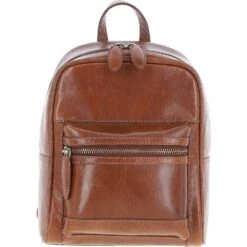 Small Leather Backpack Honey: T-87