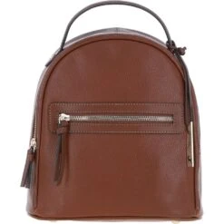 Small Leather Backpack Tan: Z-74