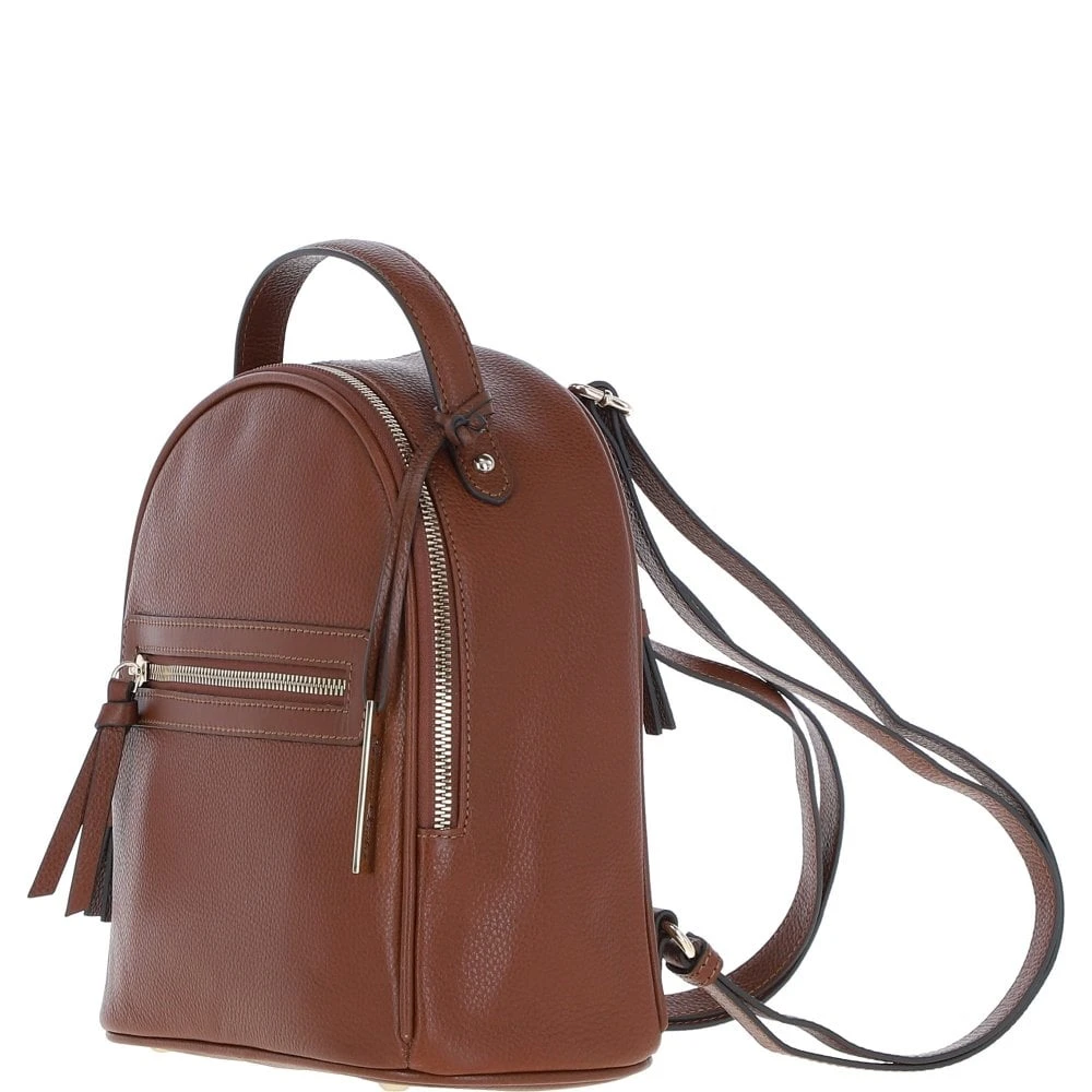 Small Leather Backpack Tan: Z-74 - Image 2
