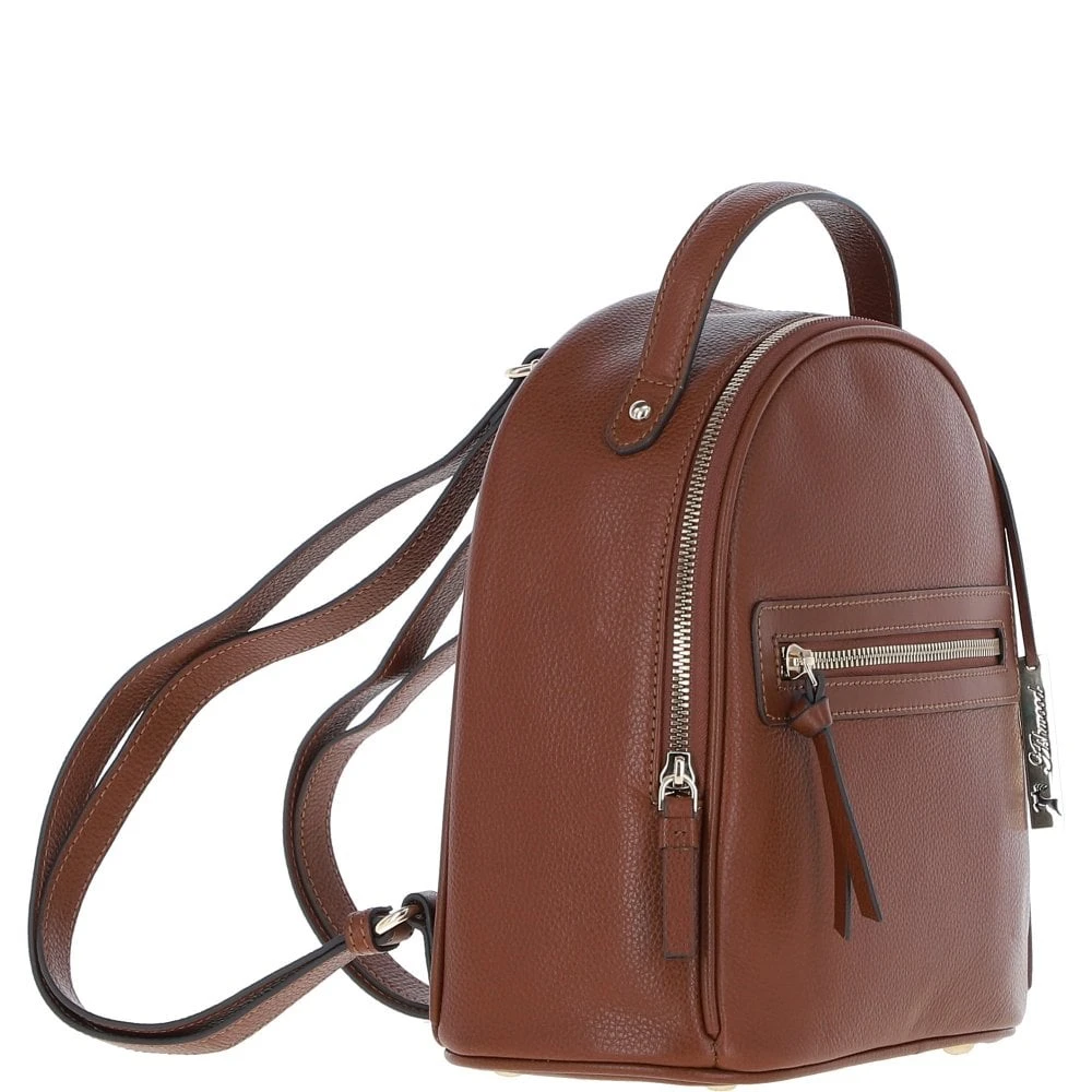 Small Leather Backpack Tan: Z-74 - Image 4
