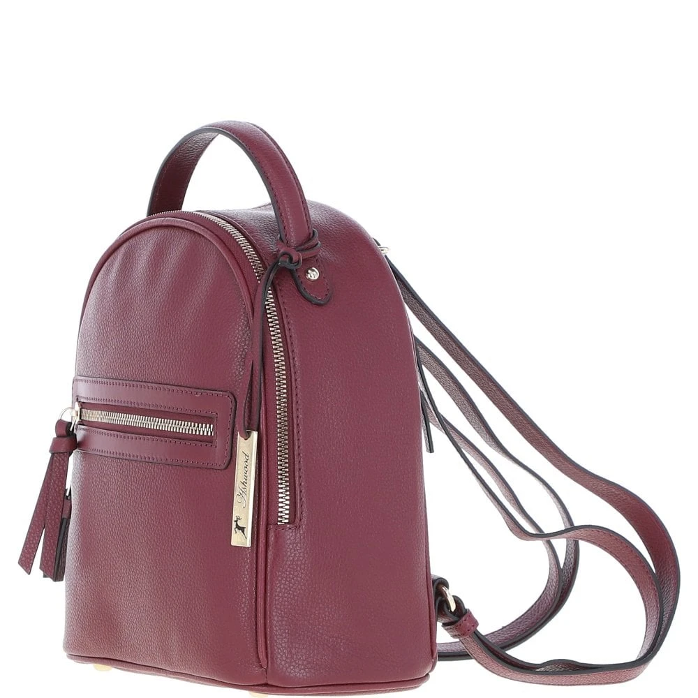 Small Leather Backpack Wine: Z-74 - Image 2