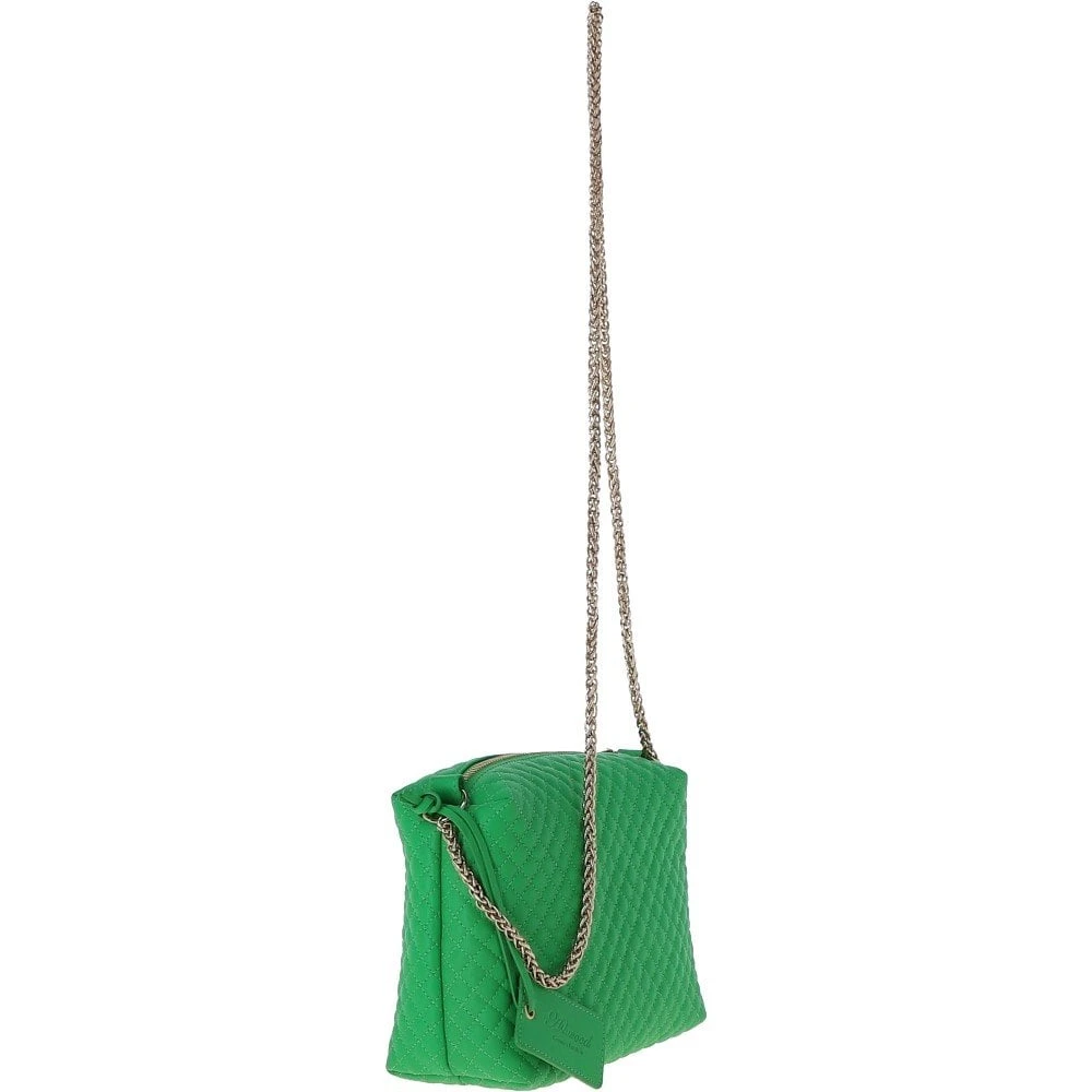 Small Quilted Leather Shoulder Chain Bag Green - Image 4