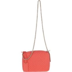Small Quilted Leather Shoulder Chain Bag Salmon