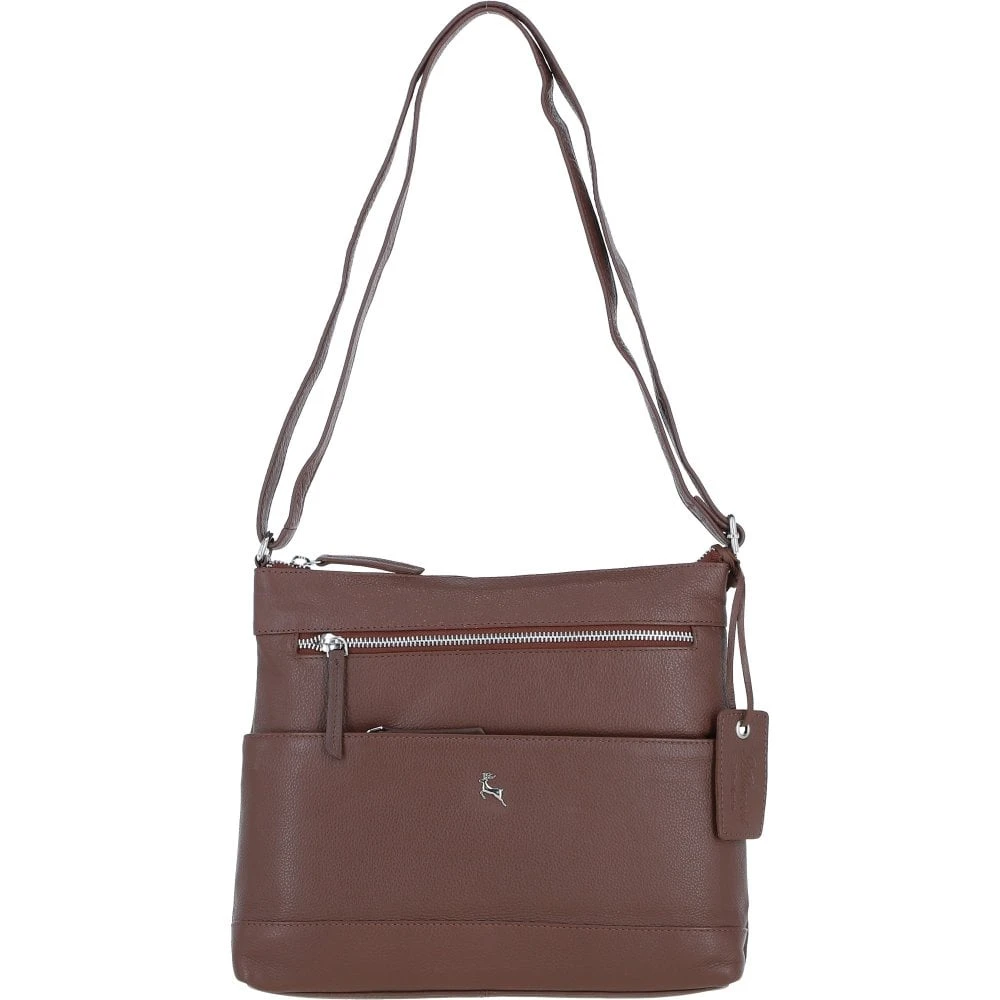 Stylish Shoulder Bag Cognac: Derby