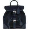 Suede And Leather Backpack Navy: S-16