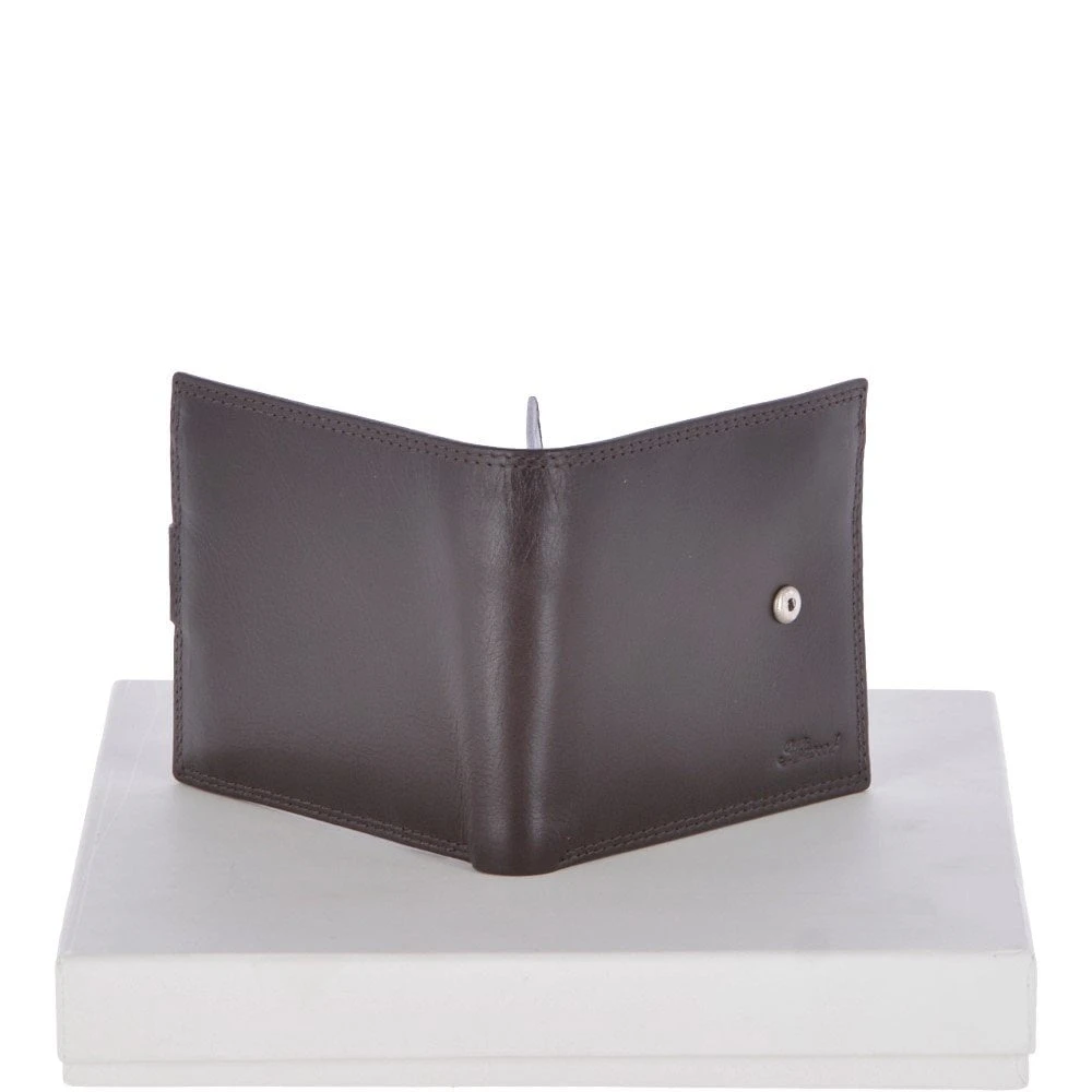 Vegetable Tanned 8 Card, ID & Coins & Zip Billfold Tab Leather Wallet Brown : 1258-VT - Image 3