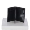 Vegetable Tanned Flip Side 6 Card, ID & Coins Dual Bill Fold Tab Leather Wallet Black : 1246-VT