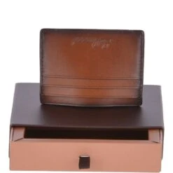 Vegetable Tanned Leather Classic 6 Card Holder Wallet Tan : 1991