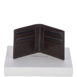 Vegetable Tanned Leather Classic 8 Card Billfold Wallet Brown : 1211-VT