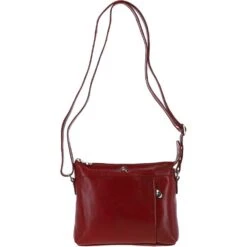 Vegetable Tanned Leather Cross Body Bag Red: 6052666