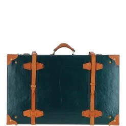 Vintage Leather Trunk Green: VIN-22