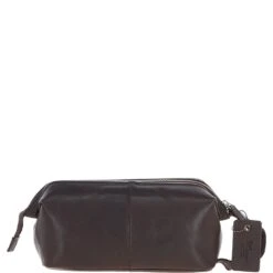 Vintage Leather Washbag Brandy: Q-47