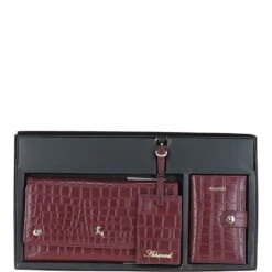 Woman's Gift TRAVEL SET Burgandy Croc