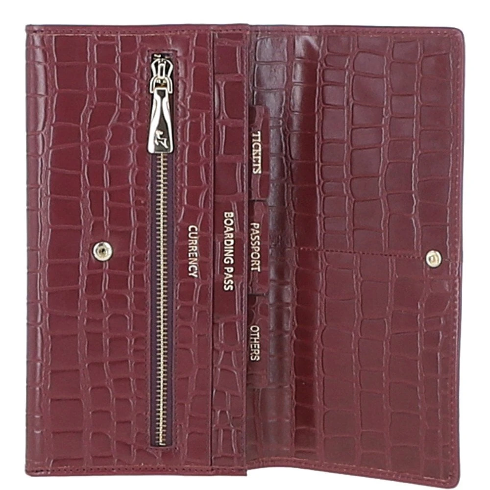 Woman's Gift TRAVEL SET Burgandy Croc - Image 6