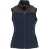 Women's Country Tweed Check Waistcoat With Leather Trim Brown/Navy: TW-702-11-BN