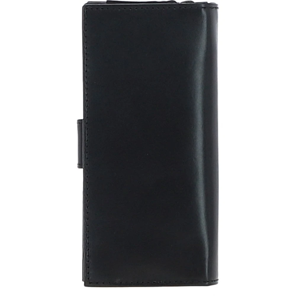 Women's Leather Long Purse With Turnlock, Zip Pocket & Card Slots Black: V-91 - Image 3