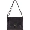 Womens Vintage Medium Leather Shoulder Bag Black: G23