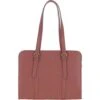 Zip Top Leather Handbag Salmon: A4 Buckle
