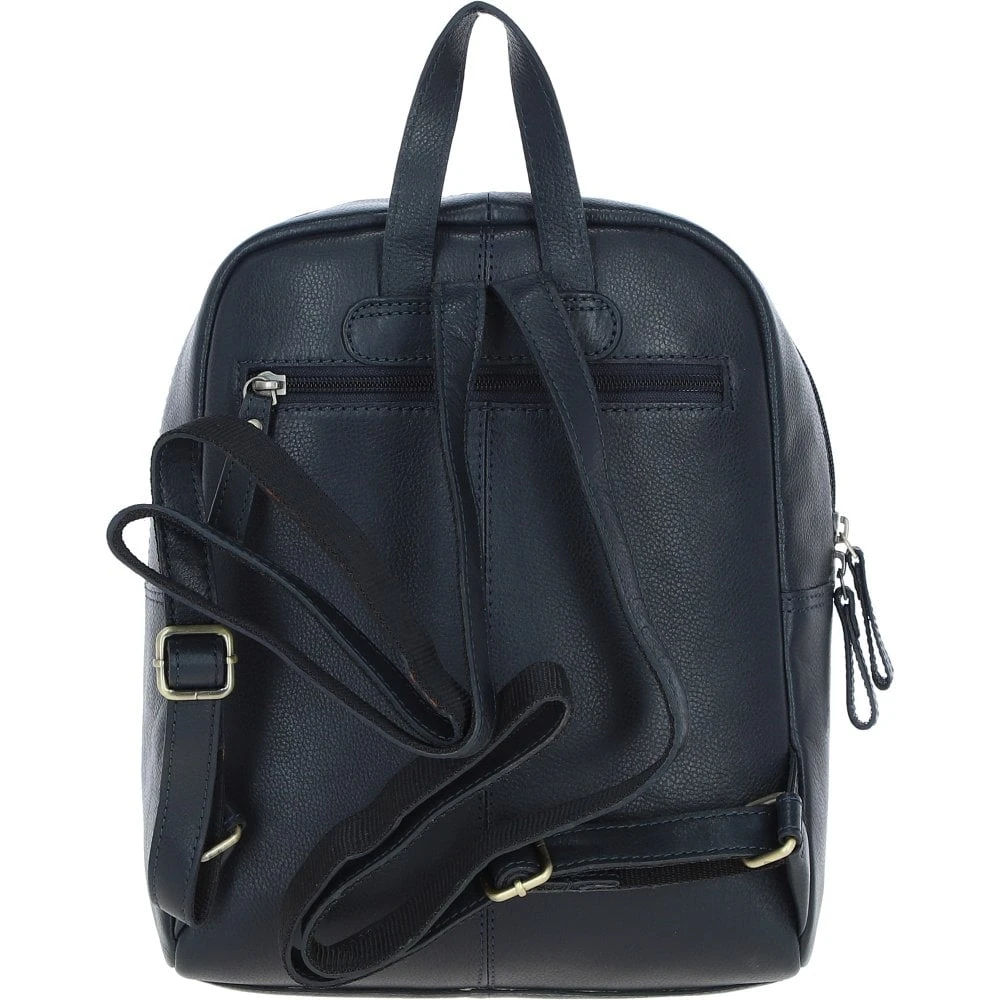 Authentic Leather & Harris Tweed Backpack Navy/Pink: TW-28-06-NP - Image 3