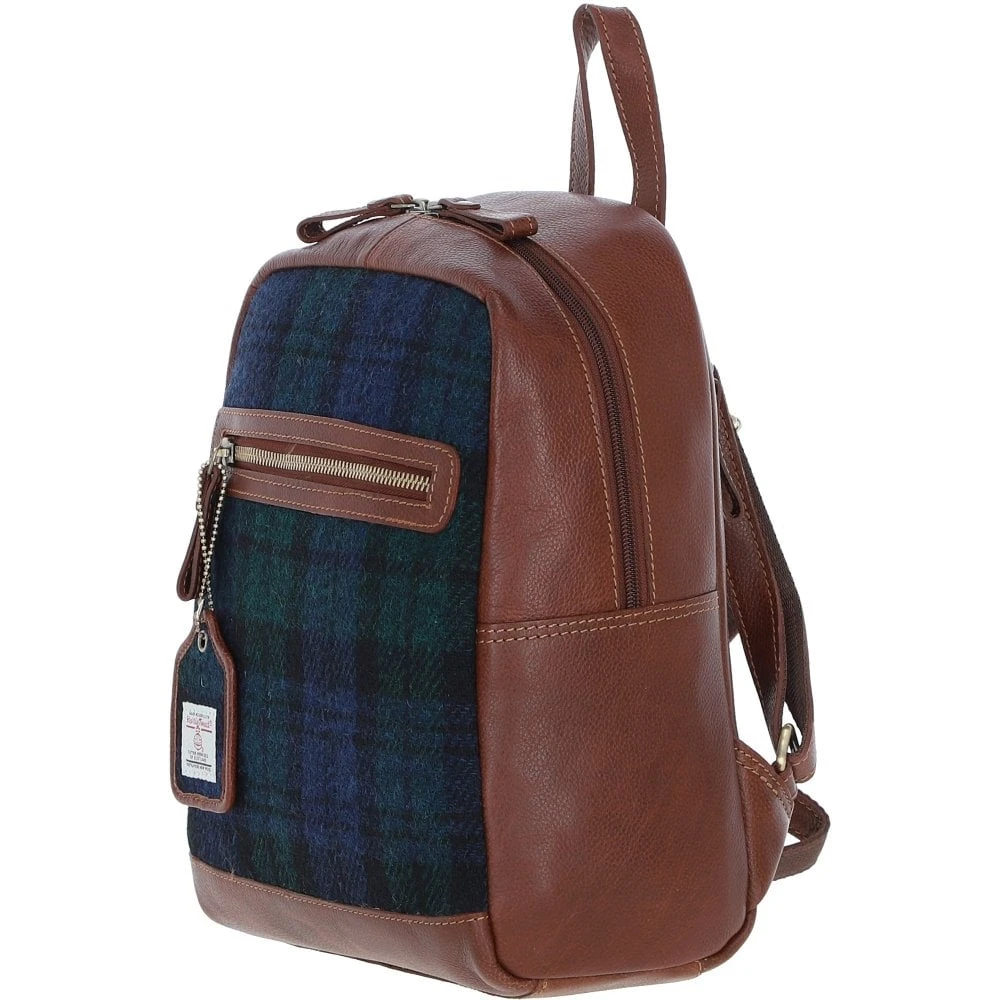 Authentic Leather & Harris Tweed Backpack Tan/Watch: TW-28-04-TW - Image 2