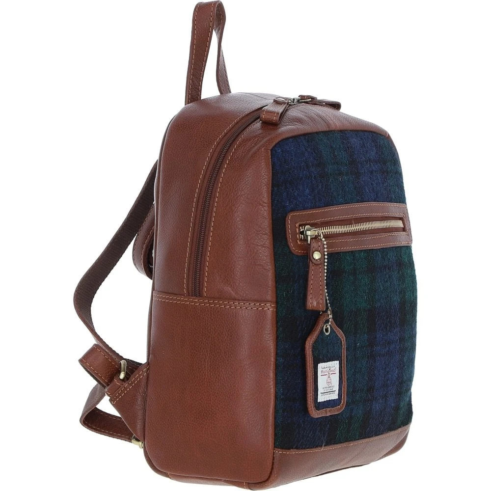 Authentic Leather & Harris Tweed Backpack Tan/Watch: TW-28-04-TW - Image 4