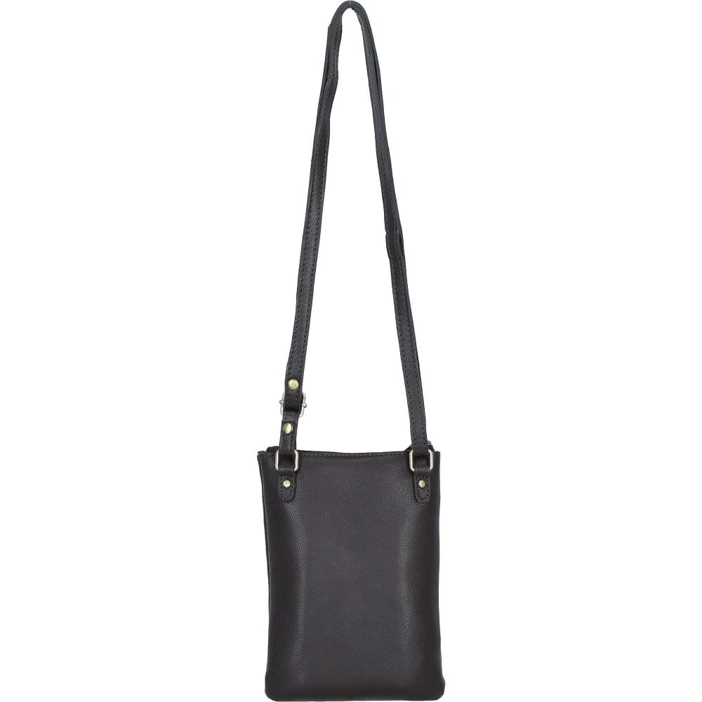 Authentic Leather & Harris Tweed Crossbody Bag Brown/Green: TW-29-09-BG - Image 3