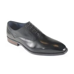 Classic Leather Men's Oxford Shoe Black: LC RICARDO