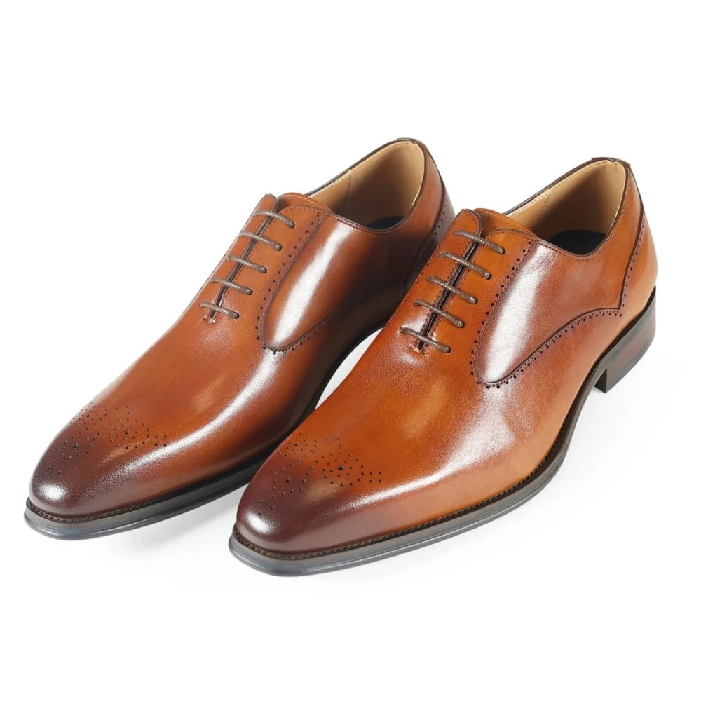 Classic Leather Men's Oxford Shoe Tan: LC RICARDO - Image 2