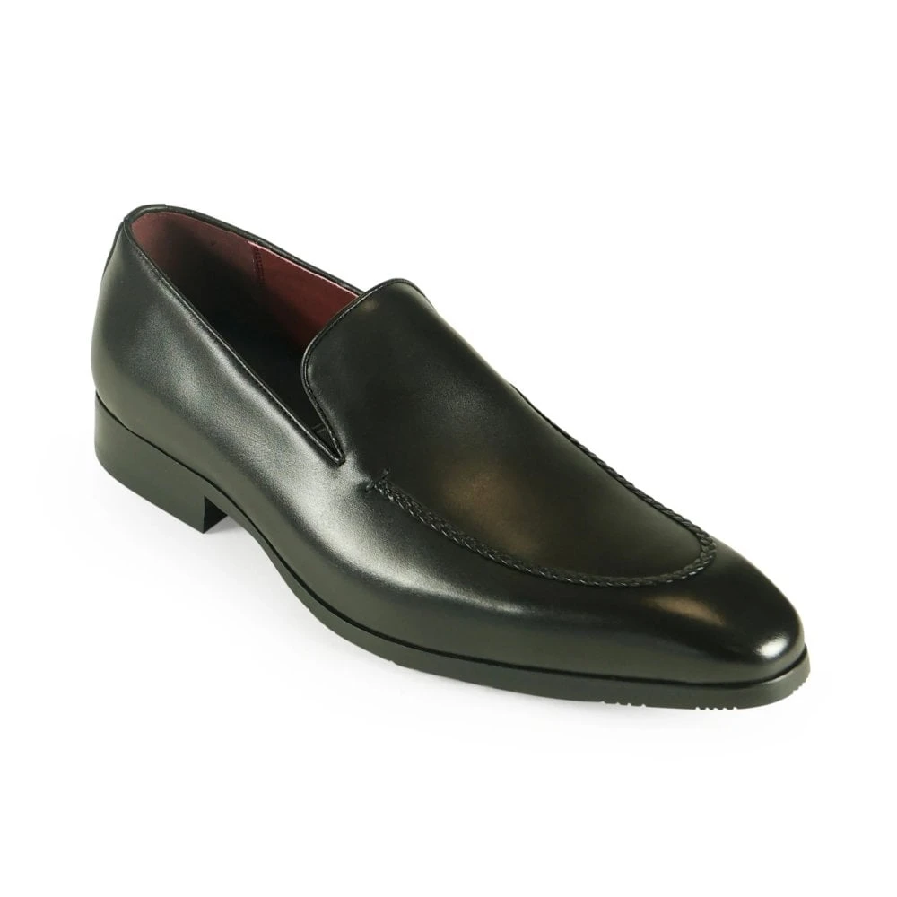 Men's Leather Slip-on Shoe Black: LC MILAN
