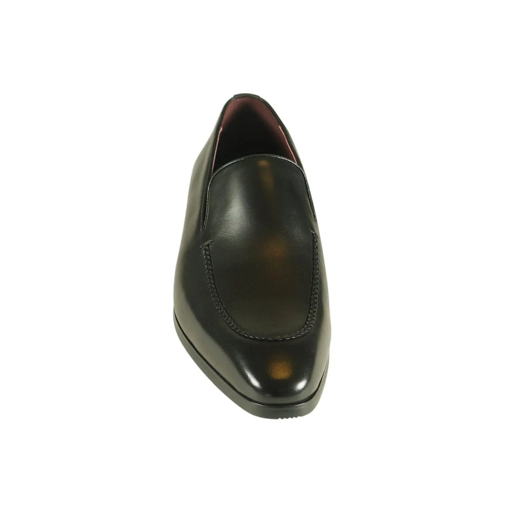 Men's Leather Slip-on Shoe Black: LC MILAN - Image 4