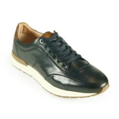 Men's Premium Leather Trainer Navy: LC CALABRIA