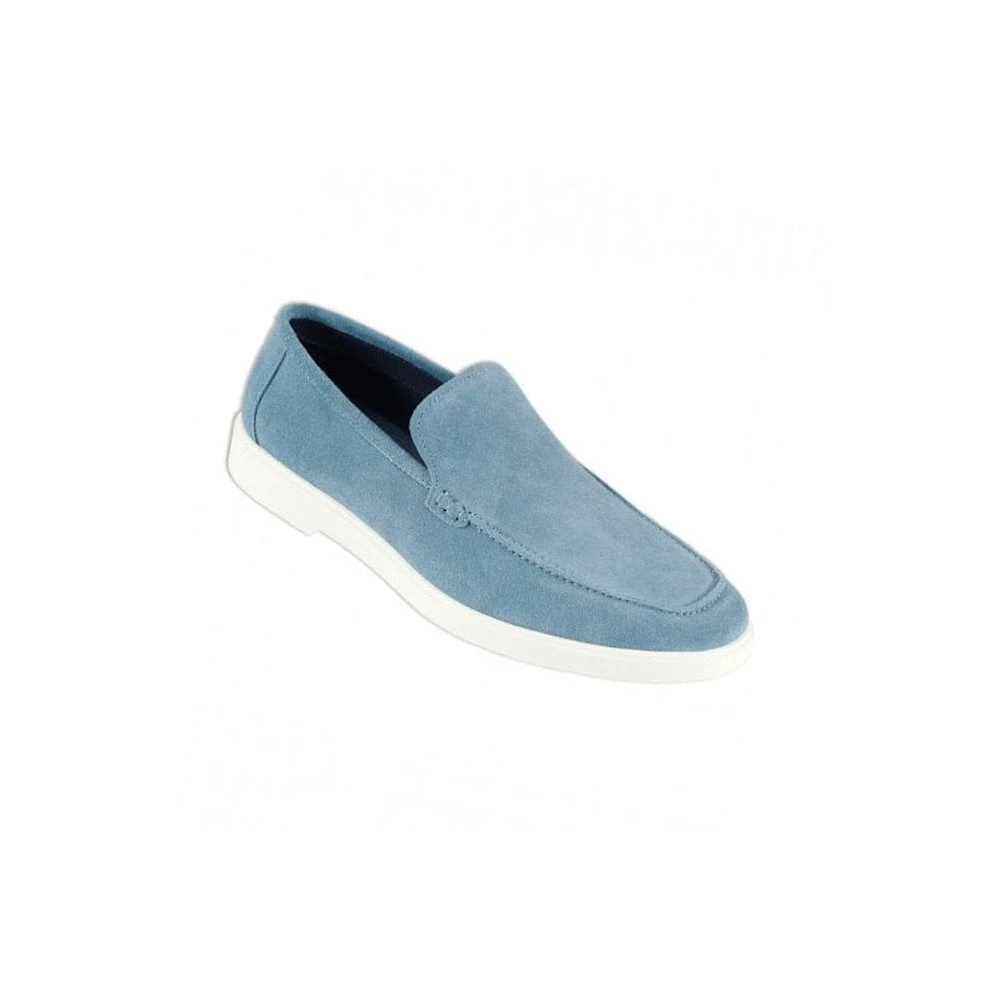Men's Suede Versatile Loafer Light Blue: LC SAVONA