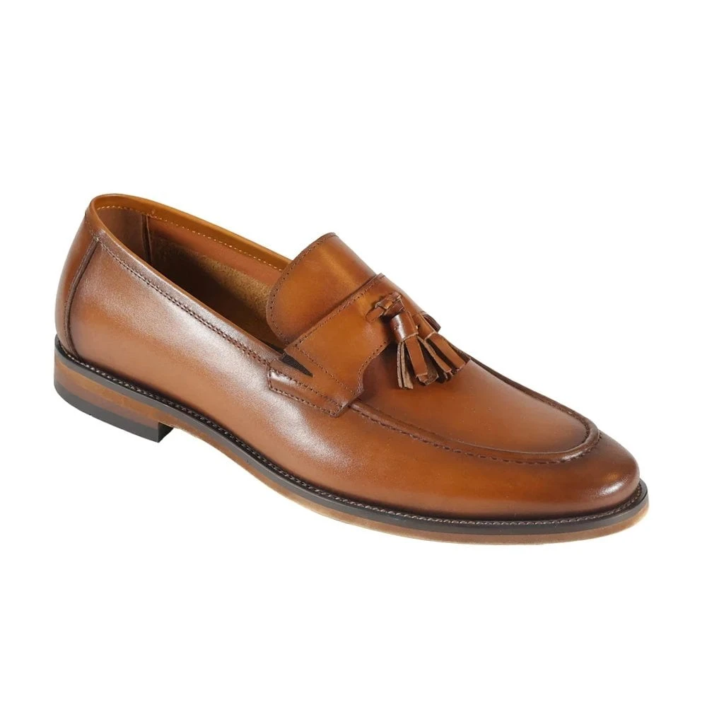 Men's Tassel Loafer Shoe Tan: LC PARMA