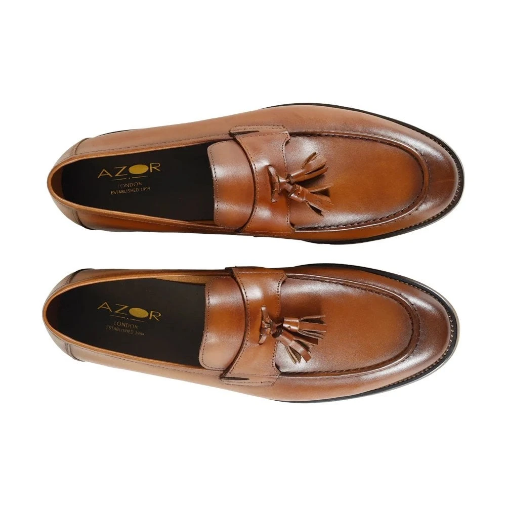 Men's Tassel Loafer Shoe Tan: LC PARMA - Image 4