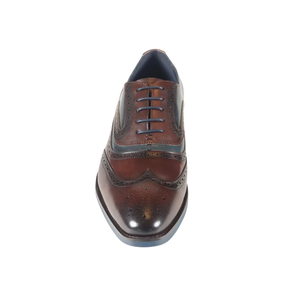 Men's Two Tone Leather Brogue's Brown/Navy: LC WEBSTER - Image 4