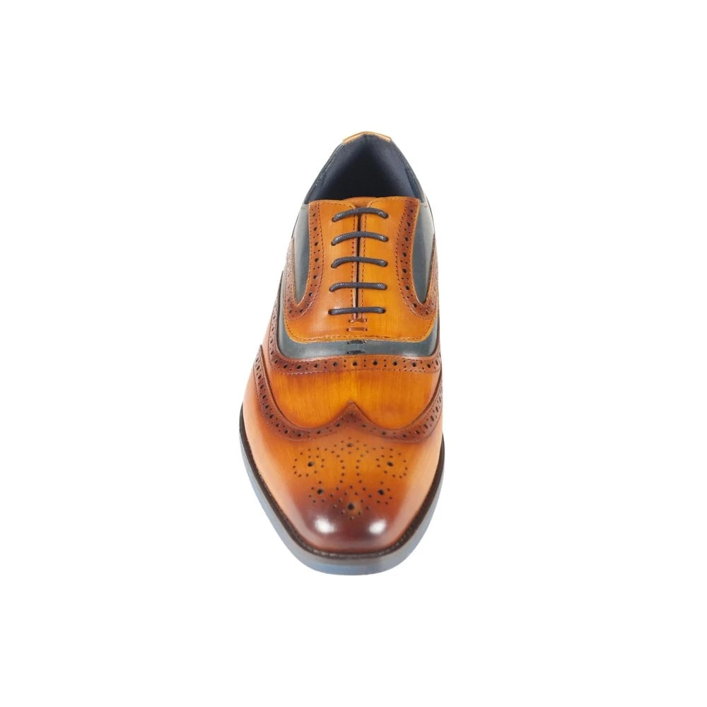 Men's Two Tone Leather Brogue's Tan/Navy: LC WEBSTER - Image 3