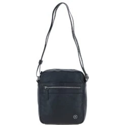 Leather Men's Crossbody Bag Black: 64405