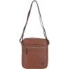 Leather Men's Crossbody Bag Tan: 64405