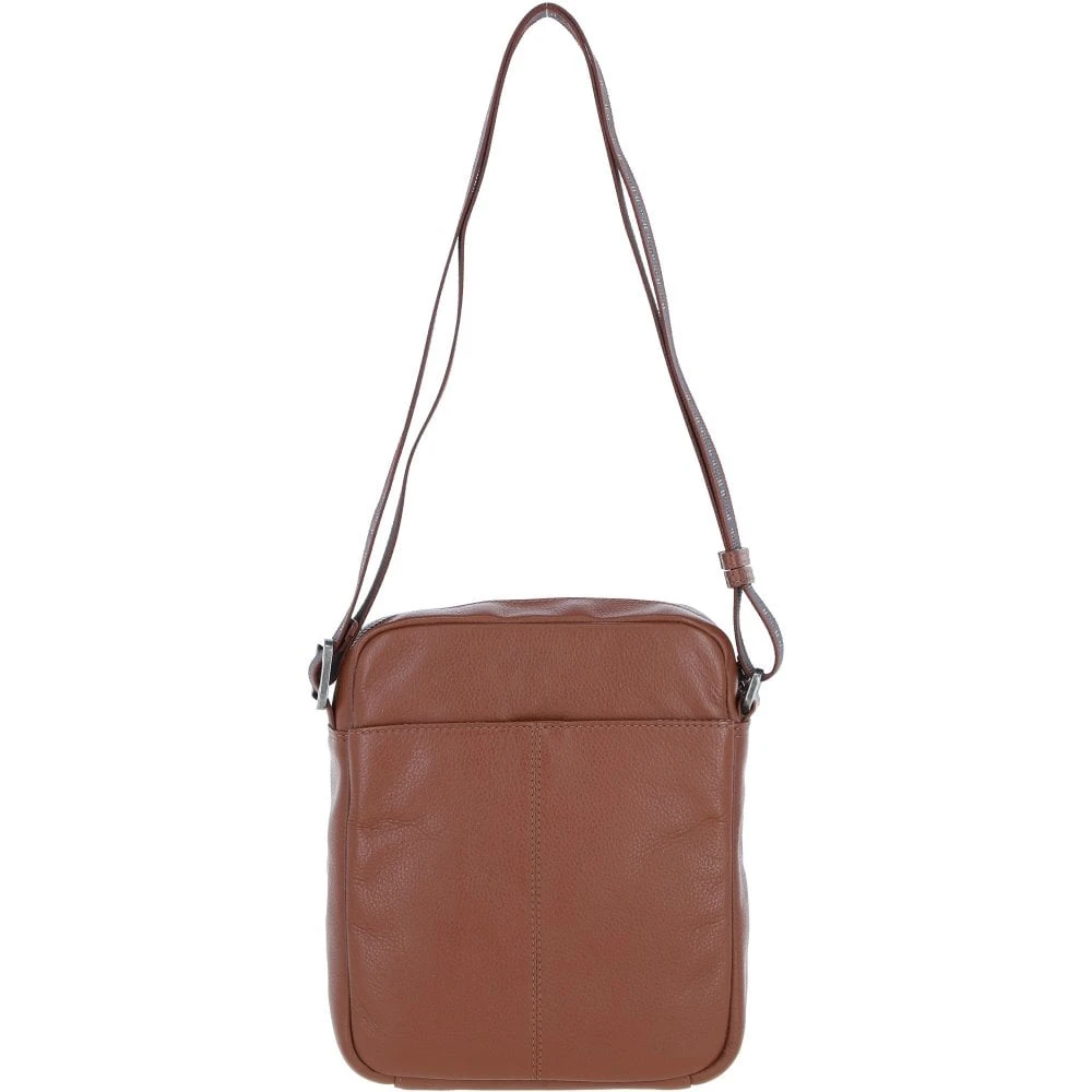 Leather Men's Crossbody Bag Tan: 64405 - Image 3