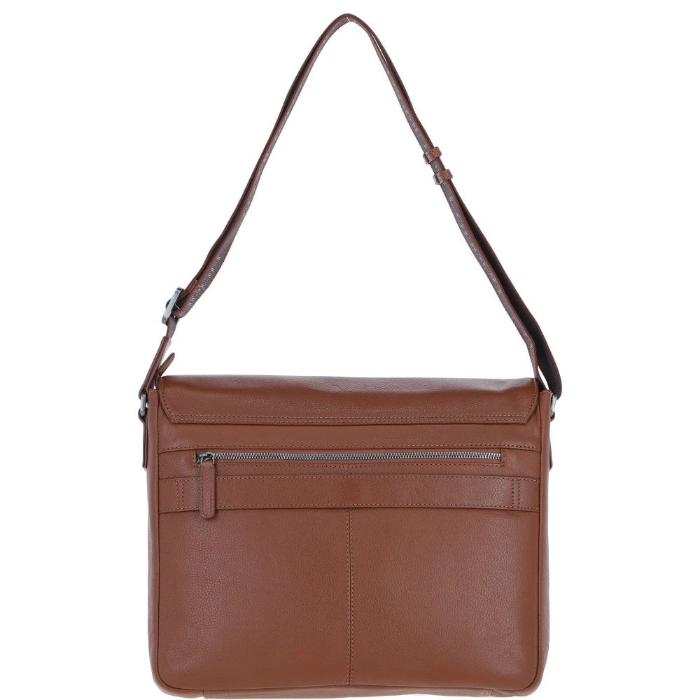 Leather Men's Emissary Messenger Bag Tan: 64403 - Image 4