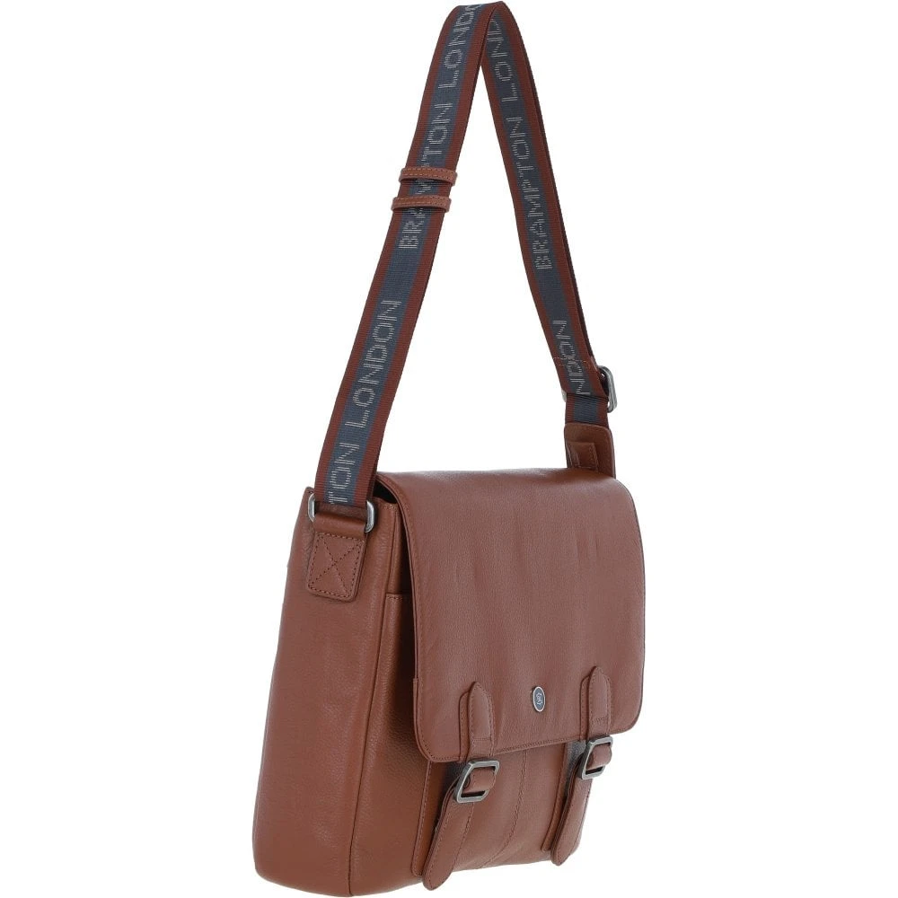 Leather Men's Emissary Messenger Bag Tan: 64403 - Image 5