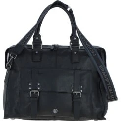London Leather Weekender Bag Black: 64807